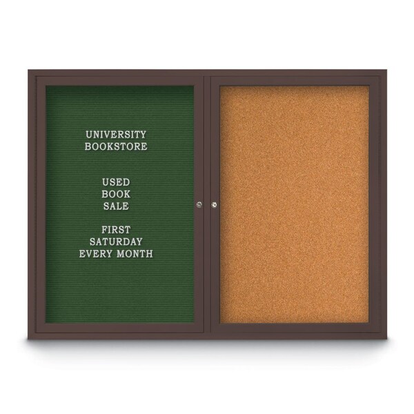 Corkboard, 24"x36", Cork/Bronze